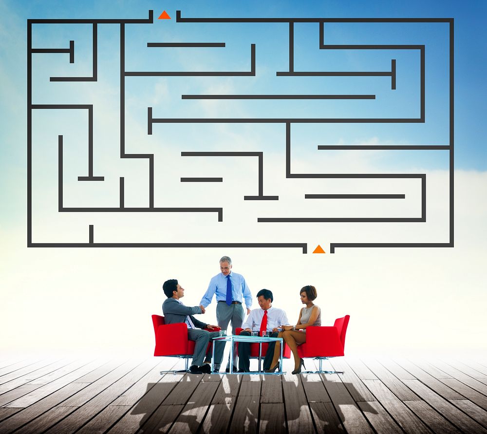Maze Strategy Success Solution Determination Direction Concept
