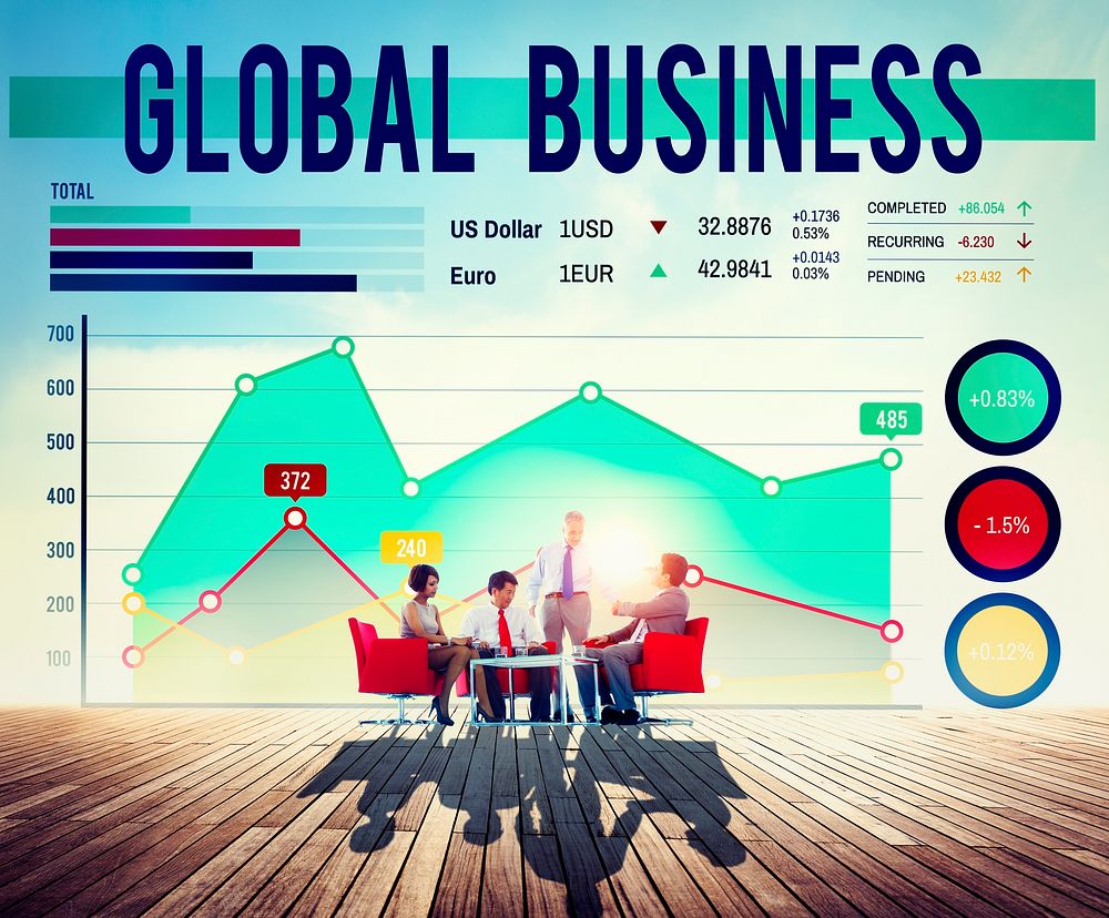 Global Business Graph Growth Success Concept