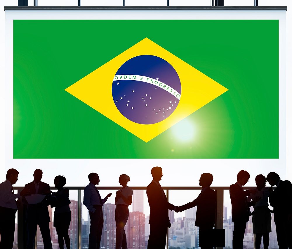 Brazil National Flag Business Communication Concept