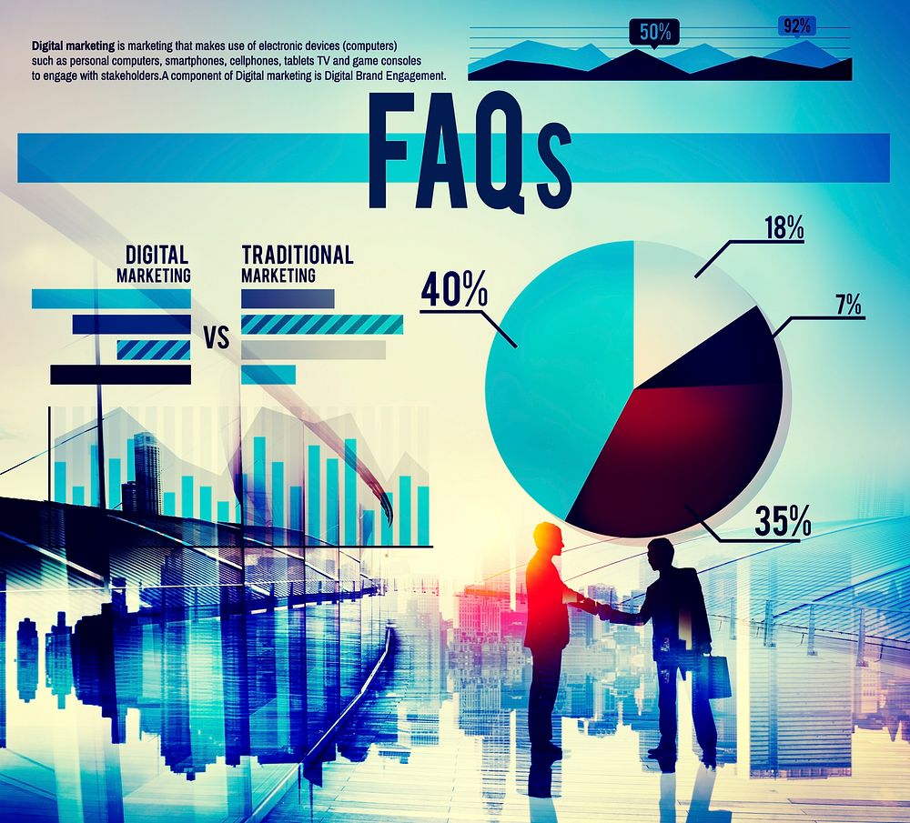 FAQs Questions Communication Marketing Business Concept