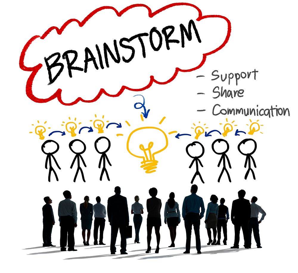 Brainstorming Thinking Support Share Communication Concept