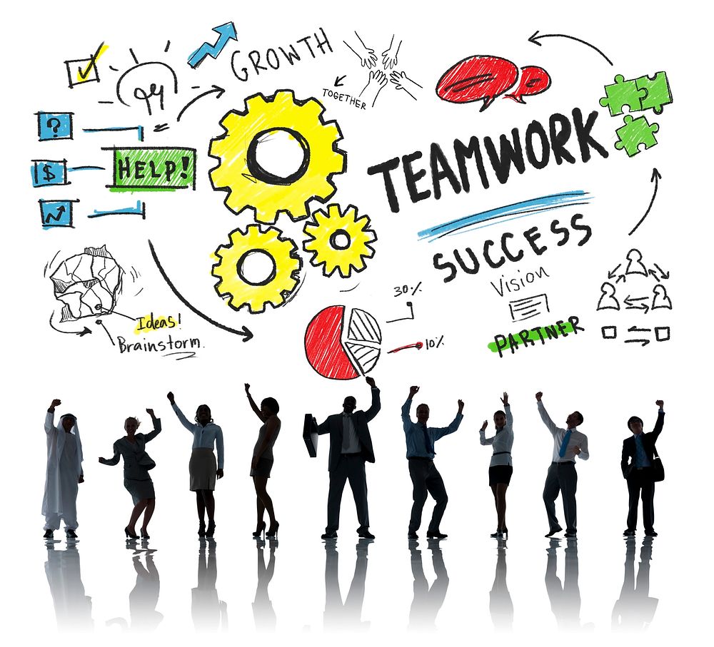 Teamwork Team Together Collaboration Business Success Celebration Concept