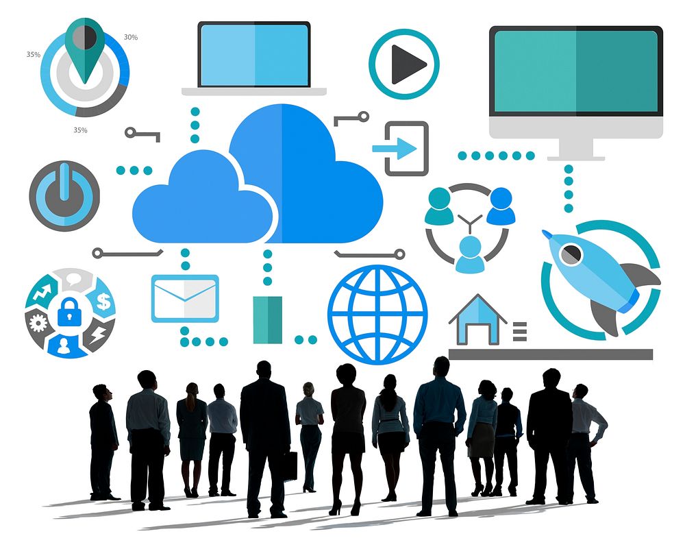 Big Data Sharing Online Global Communication Cloud Concept