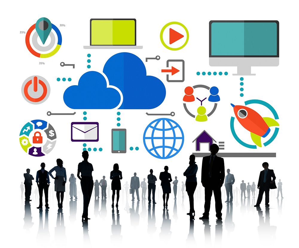 Big Data Sharing Online Global Communication Cloud Concept