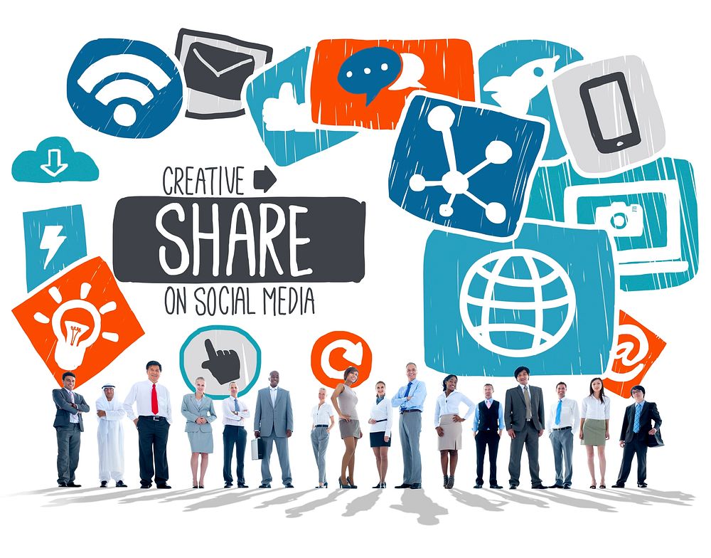 Share Sharing Social Media Networking Online Download Concept