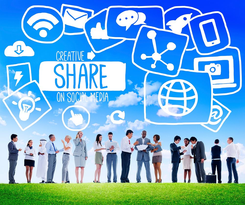 Share Sharing Social Media Networking Online Download Concept