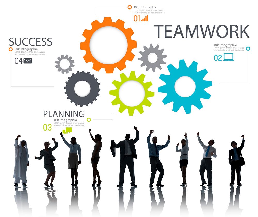 Teamwork Team Group Gear Partnership Cooperation Concept