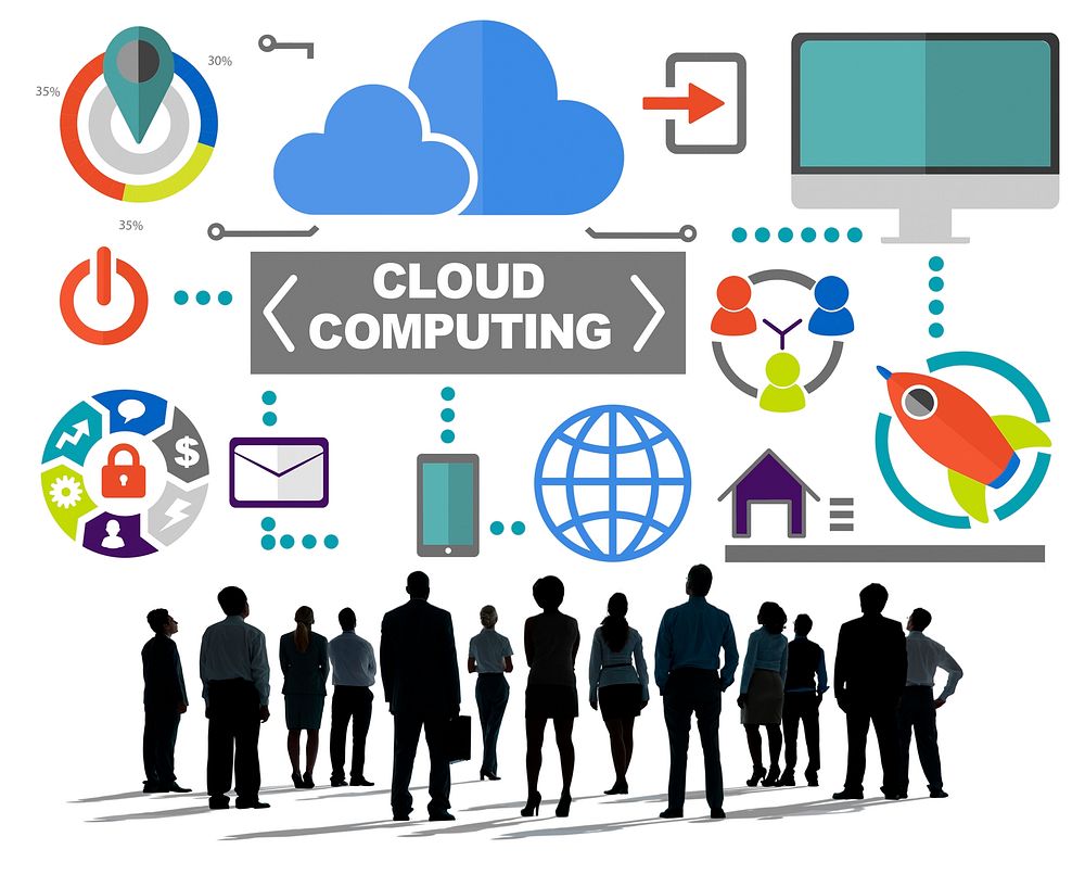 Business People Connection Global Communications Cloud Computing Concept