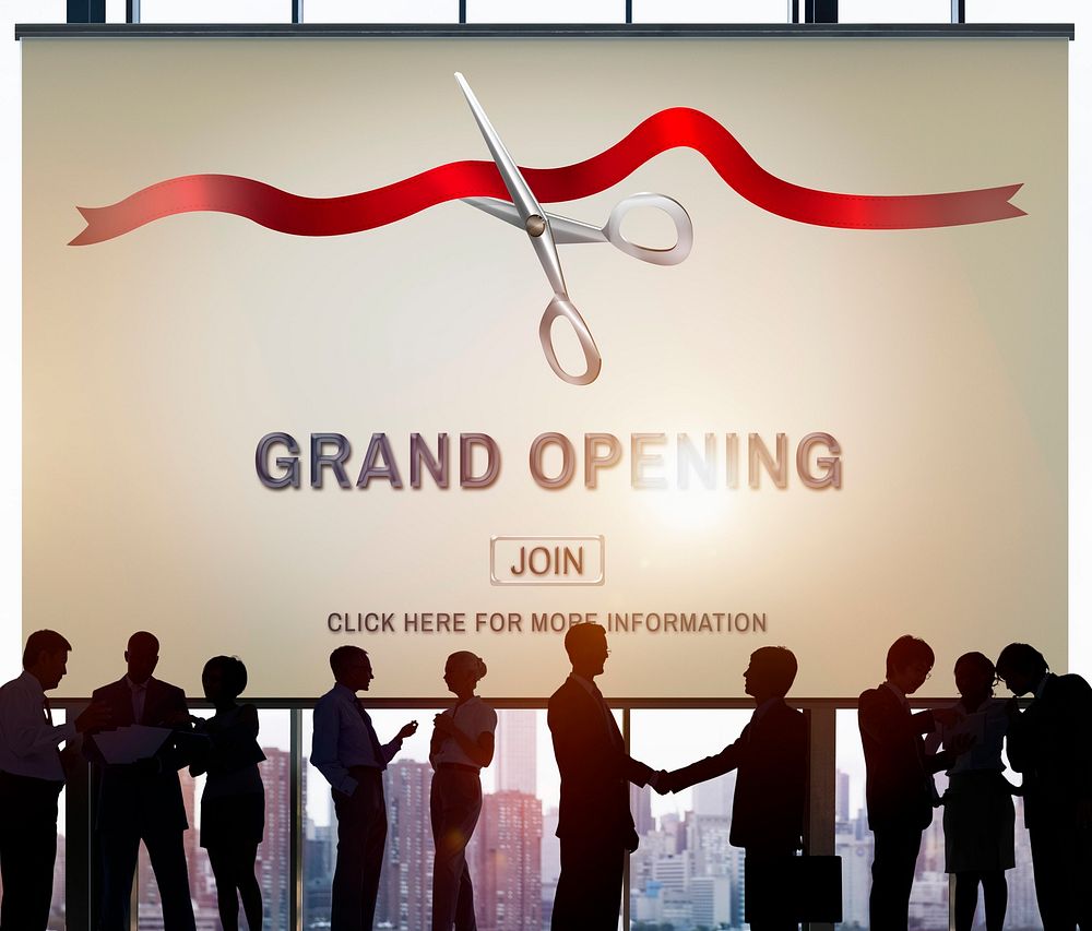 Grand Oppening Ceremony Business Join Concept