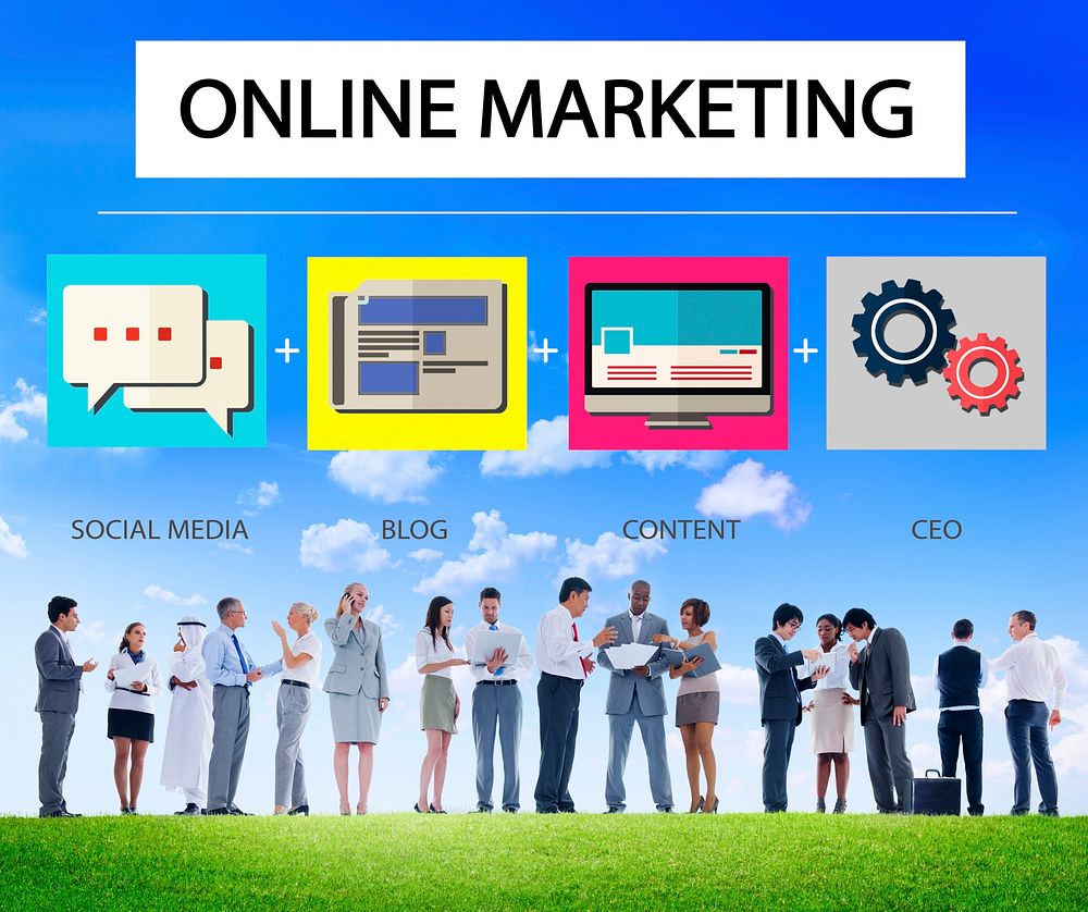 Online Marketing Business Content Strategy Target Concept
