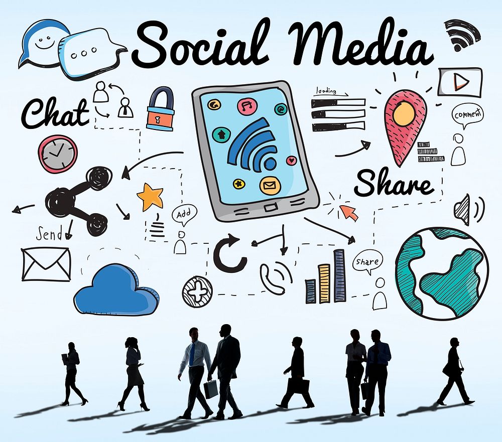 Social Media Chat Share Global Communication Concept