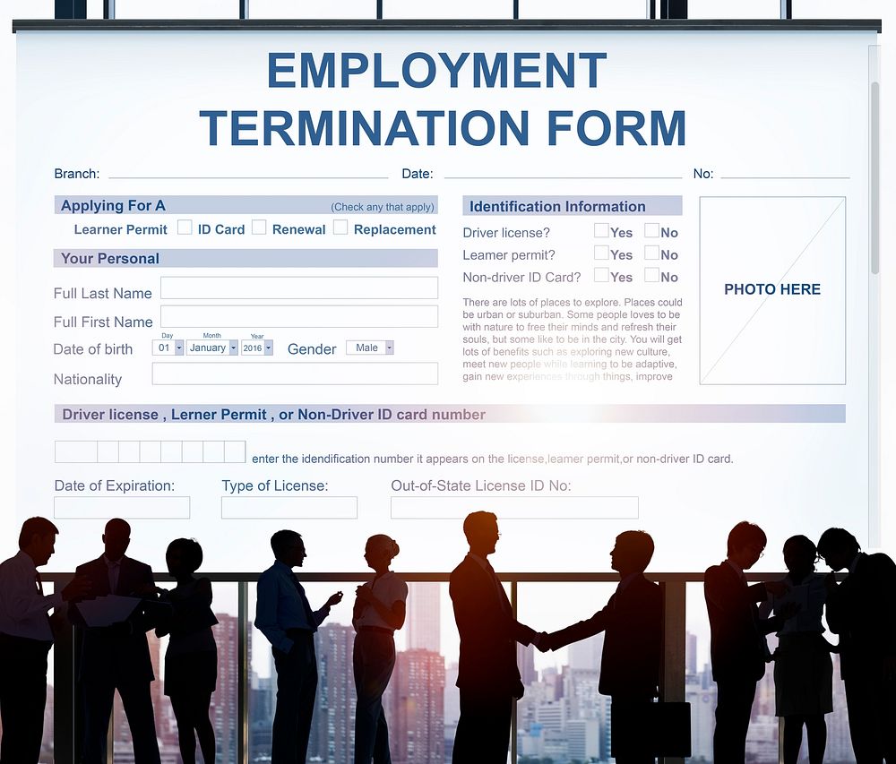 Employment Termination Form Contract Concept