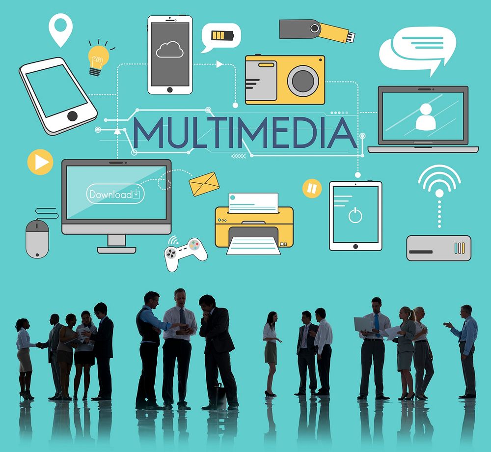 Multimedia Communication Connection Technology Devices Concept