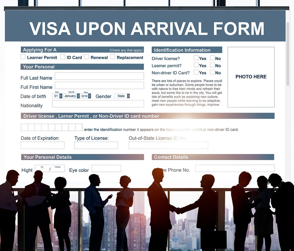 Visa Upon Arrival Form Immigration Concept