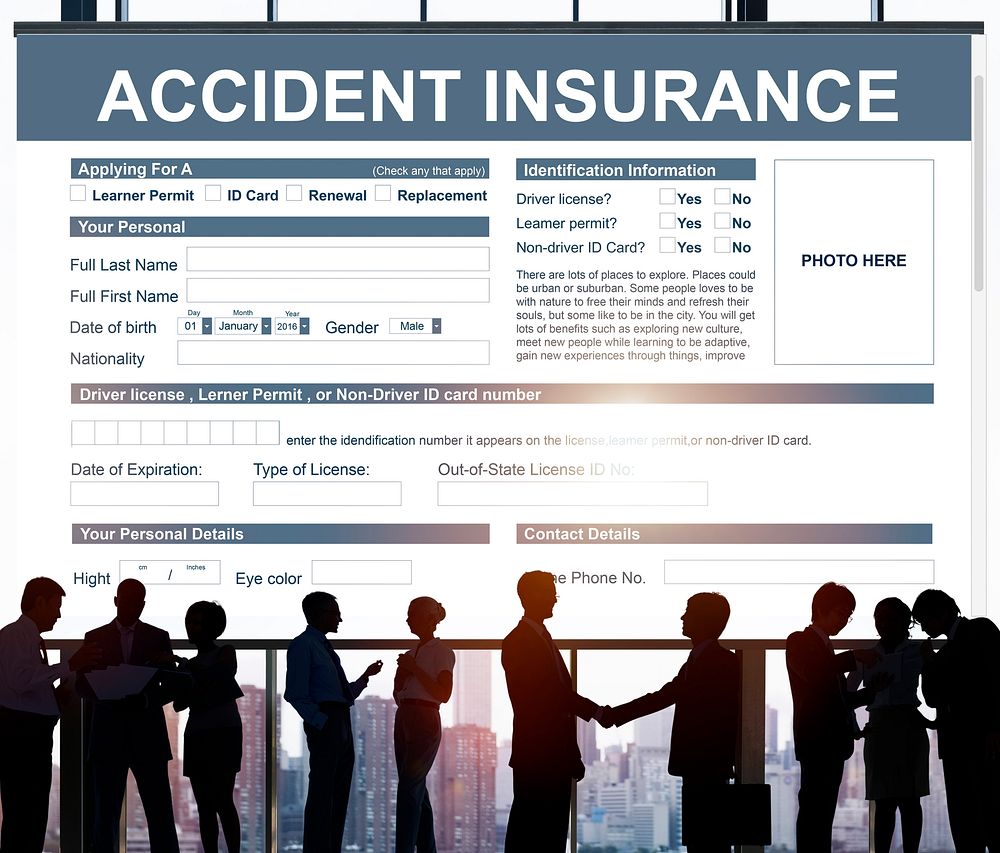 Accident Insurance Application Form Concept