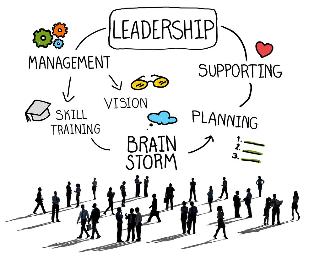 Leader Leadership supporting Management Vision Concept