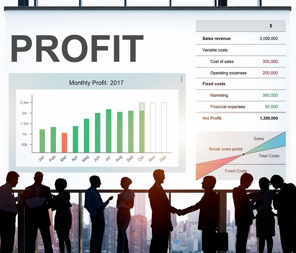 Business financial graph growing and gain profit