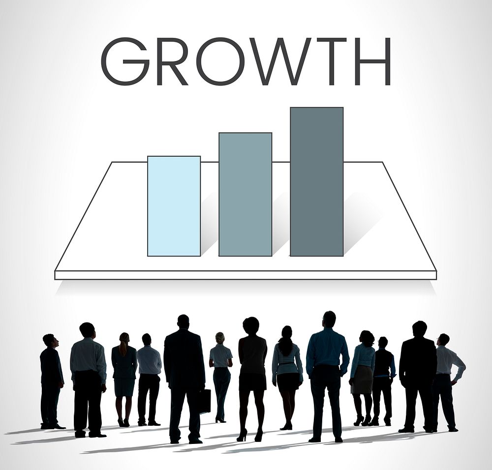 Business people with analysis business graph illustration