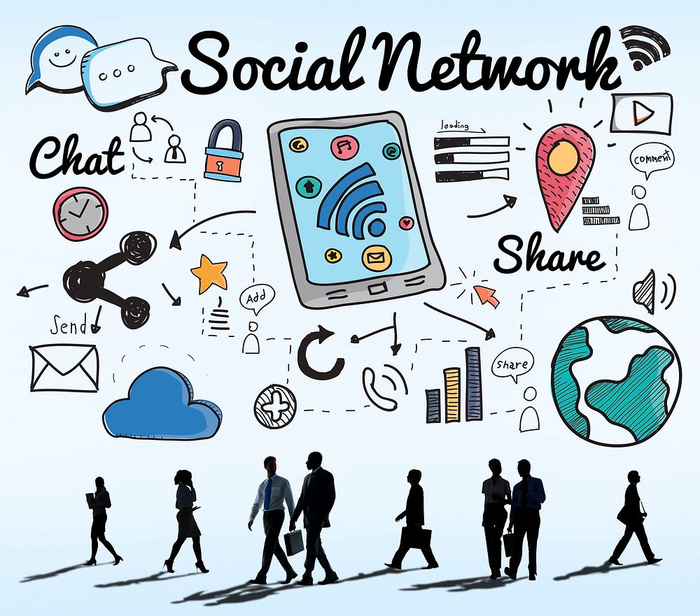 Social Network Online Sharing Connection Concept