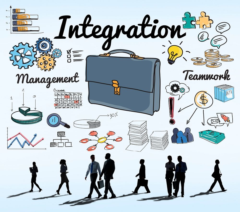 Integration Blend Combine Merge Unite Consolidate Concept