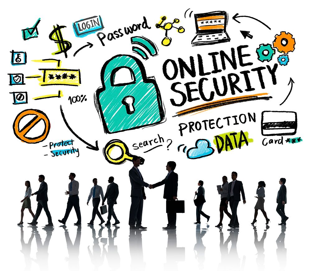 Online Security Protection Internet Safety Business Handshake Concept