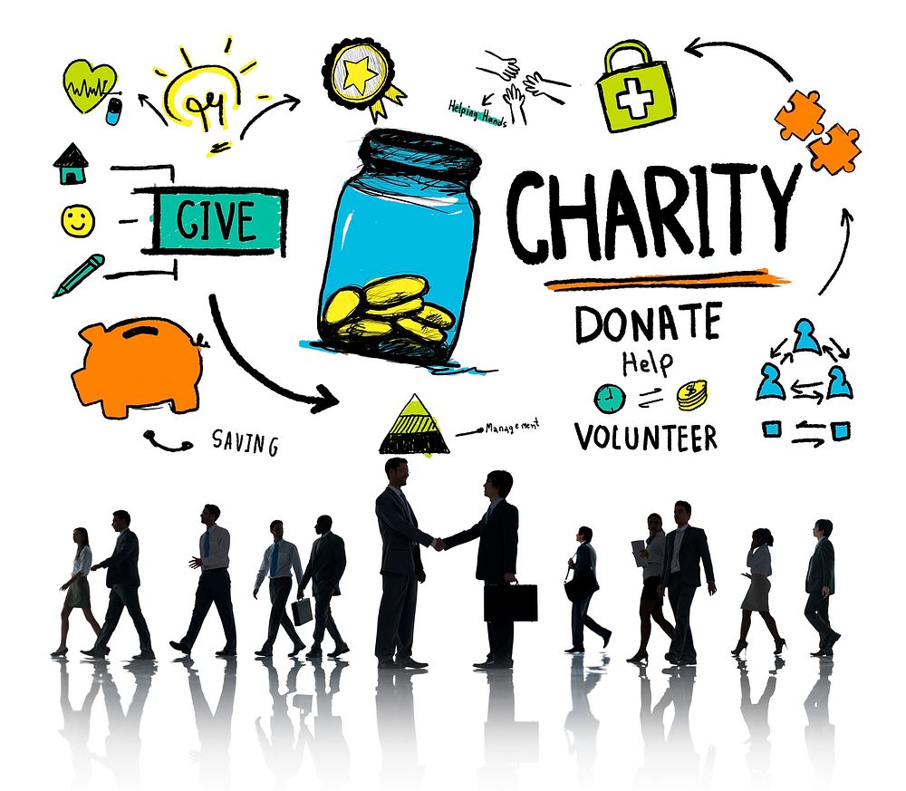 Business People Handshake Give Help Donate Charity Concept