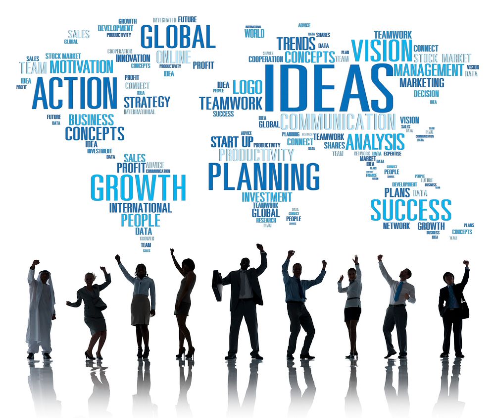 Global Business People Celebration Success Ideas Concept