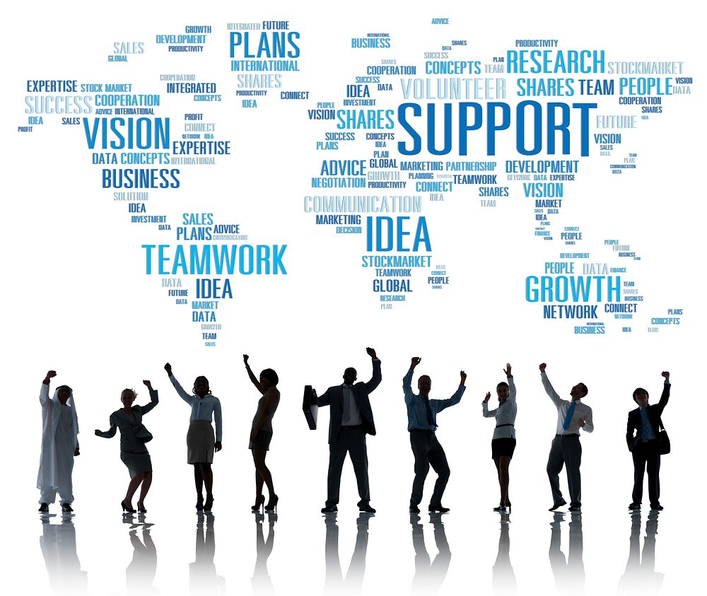 Global Business People Celebration Support Teamwork Concept