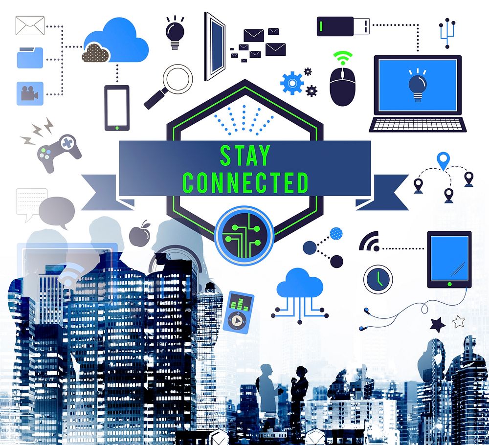 Stay Connected Technology Icons Graphics Concept