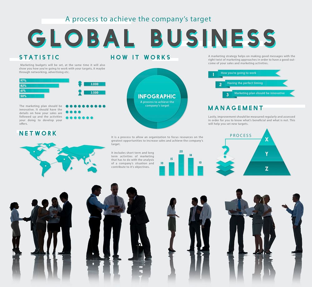 Business Managment Marketing Global Plan Concept