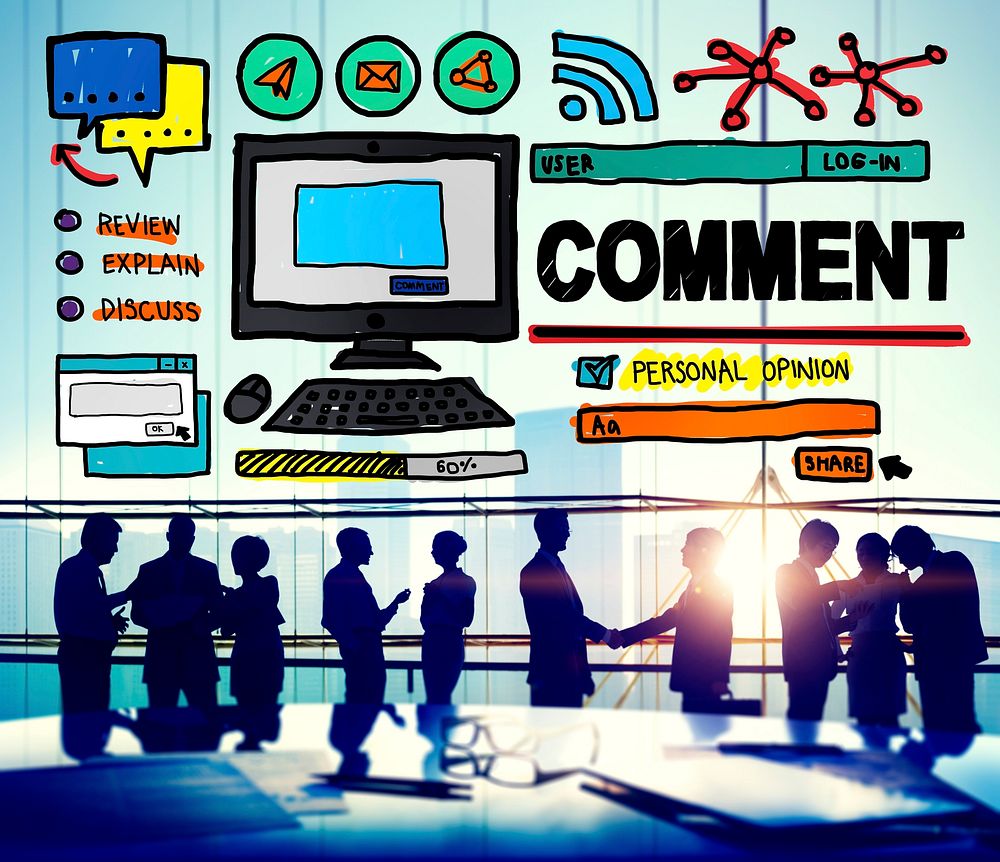 Comment Post Share Social Media Concept