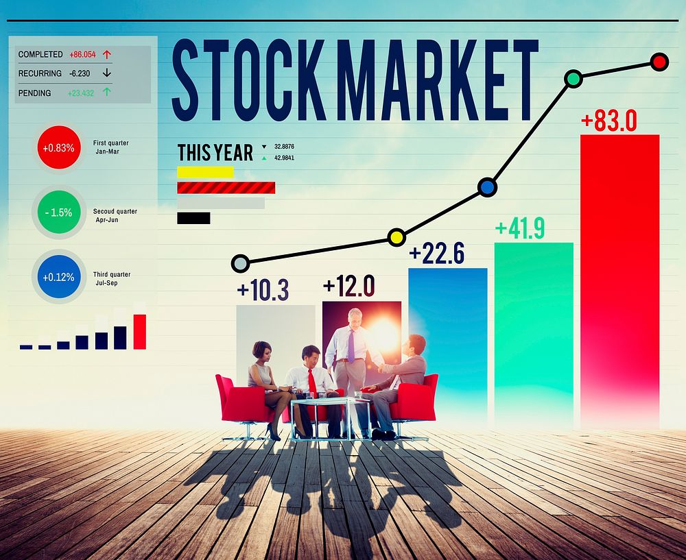 Stock Market Graph Growth Improvement Concept