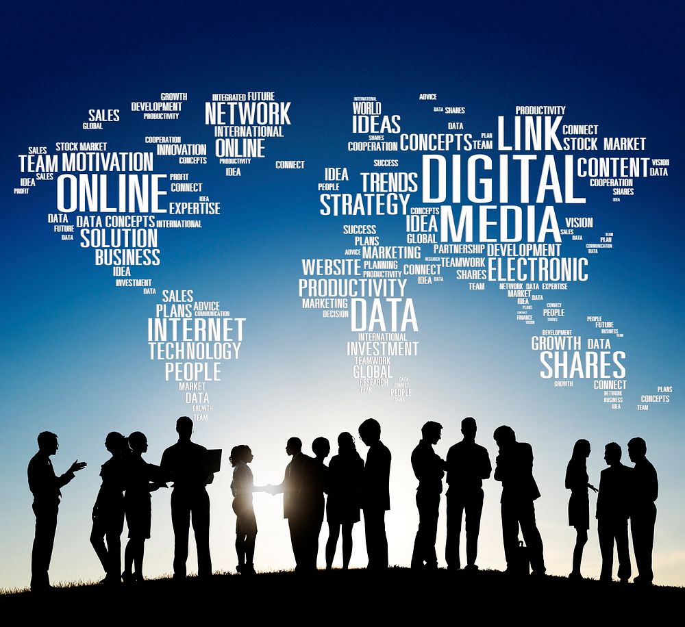 Digital Media Online Social Networking Communication Concept