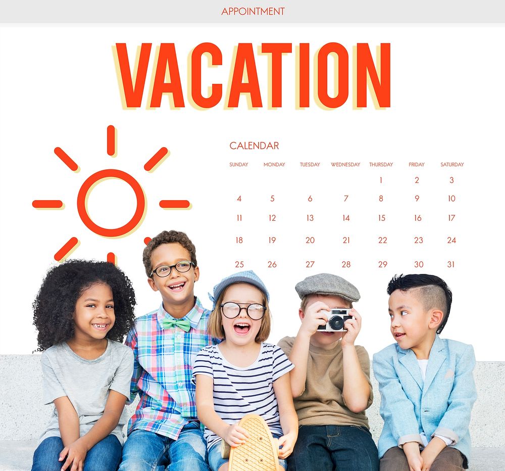 Summer Calendar Schedule Fun Happiness Concept