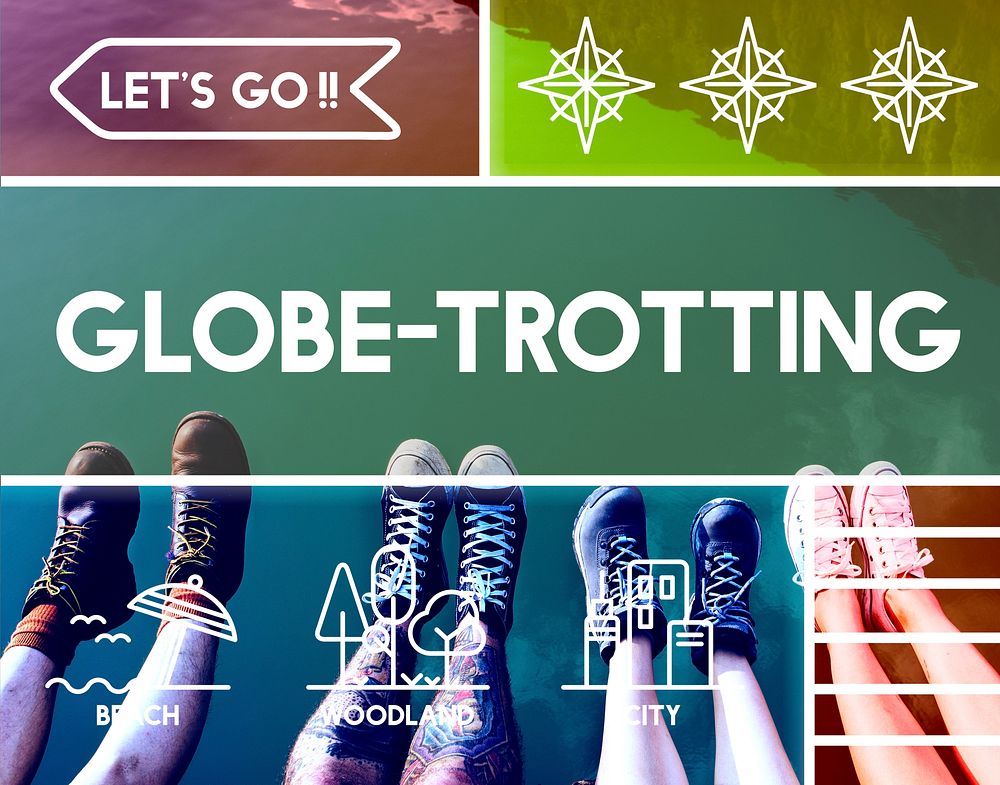 Globe trotting travel outdoors graphic