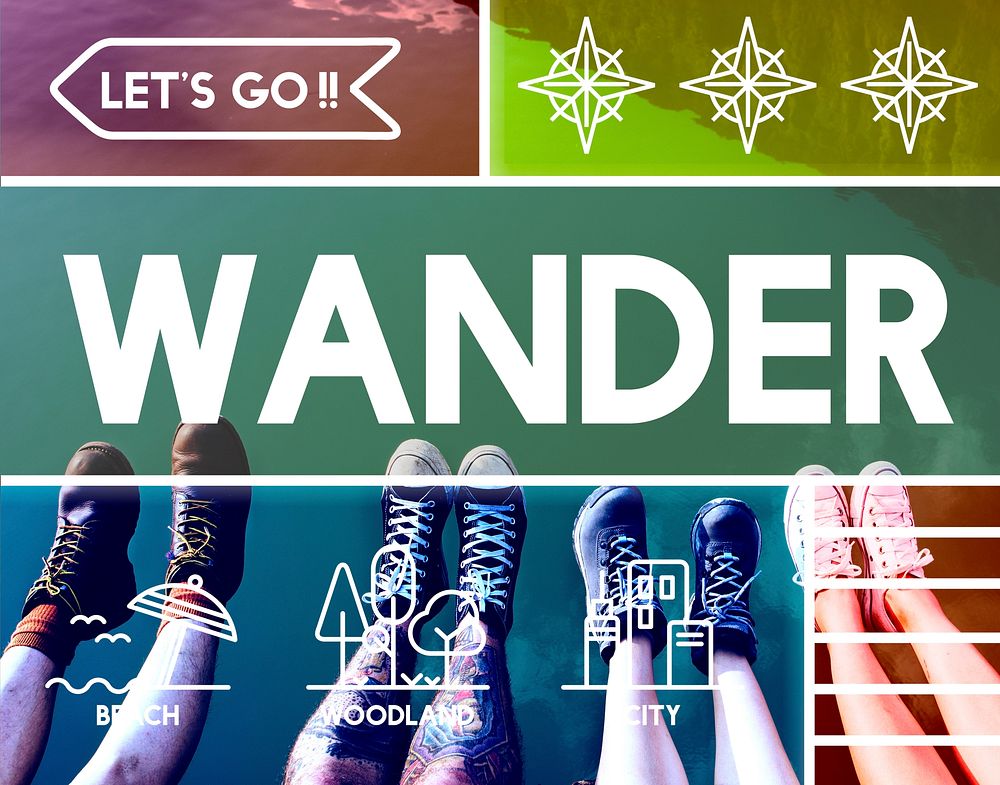 Wander wanderlust travel outdoors graphic