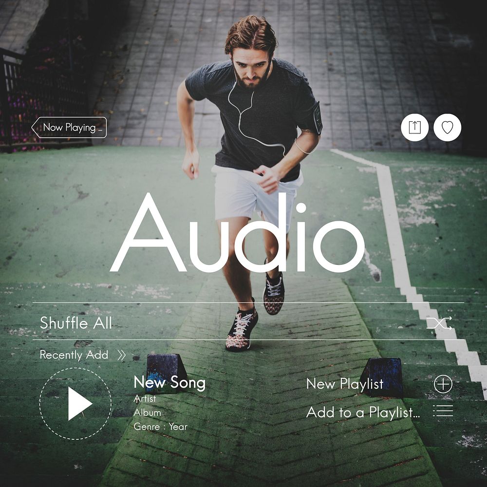 Athletic Fitness Music Audio Concept