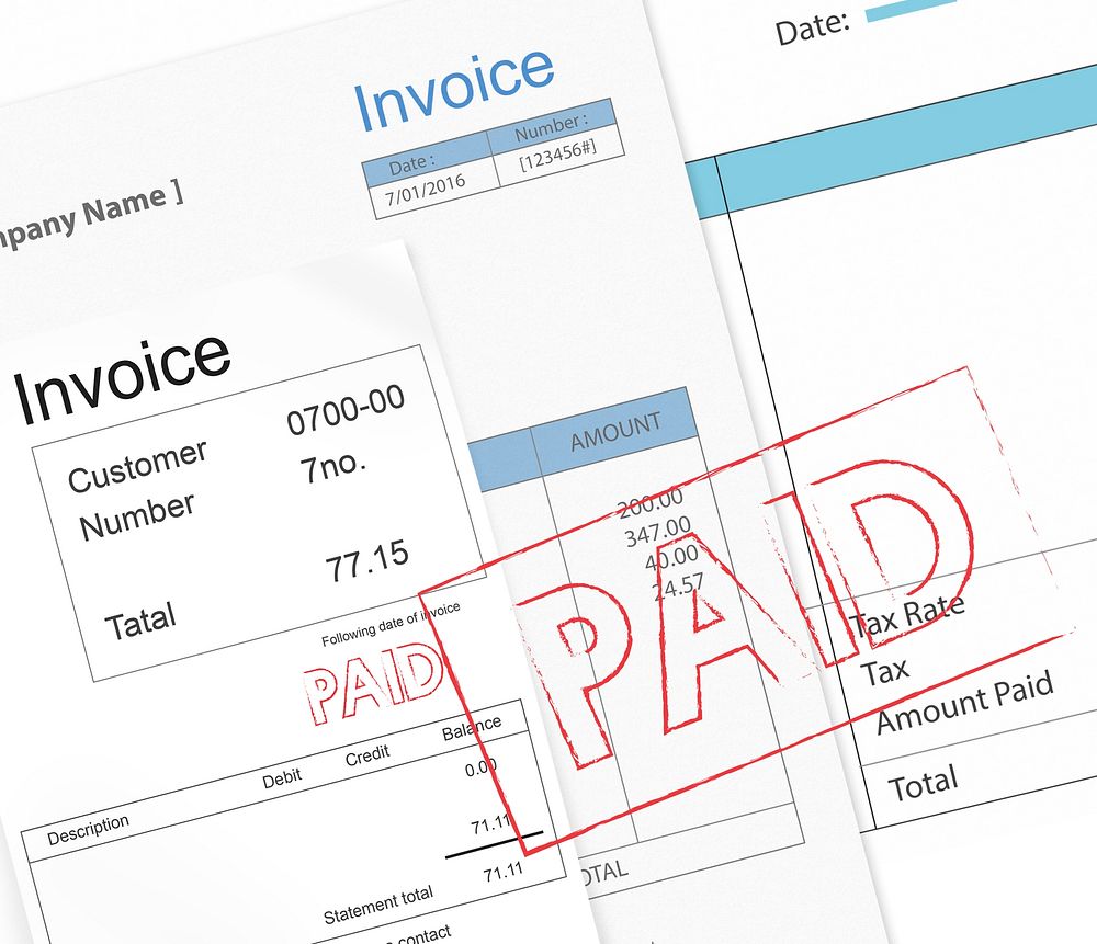 Invoice Bill Paid Payment Financial Taxation Concept