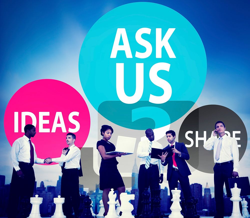 Ask us Customer Service Guidance Ideas Share Concept