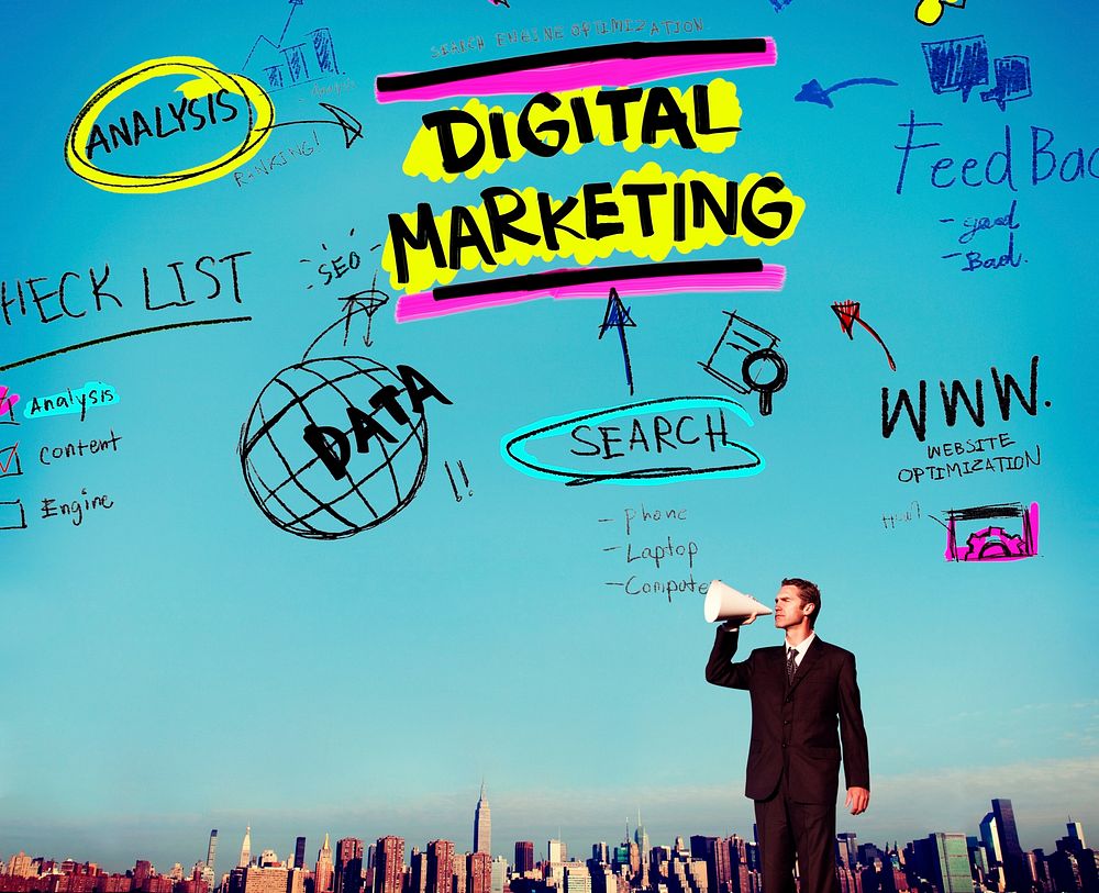 Digital Marketing Branding Strategy Online Media Concept