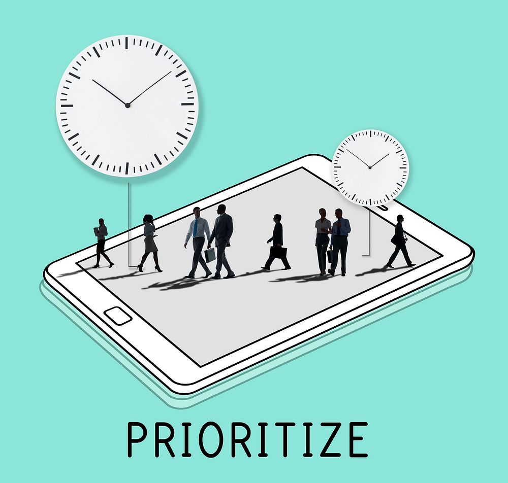 People Silhouette Time Management Concept