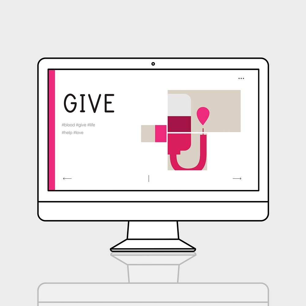 Illustration of blood donation campaign on computer