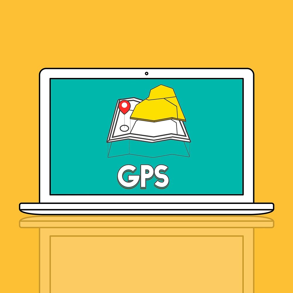 GPS location map travel graphic