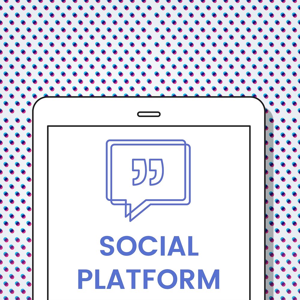 Social Platform Speech Bubble with Quotation Mark