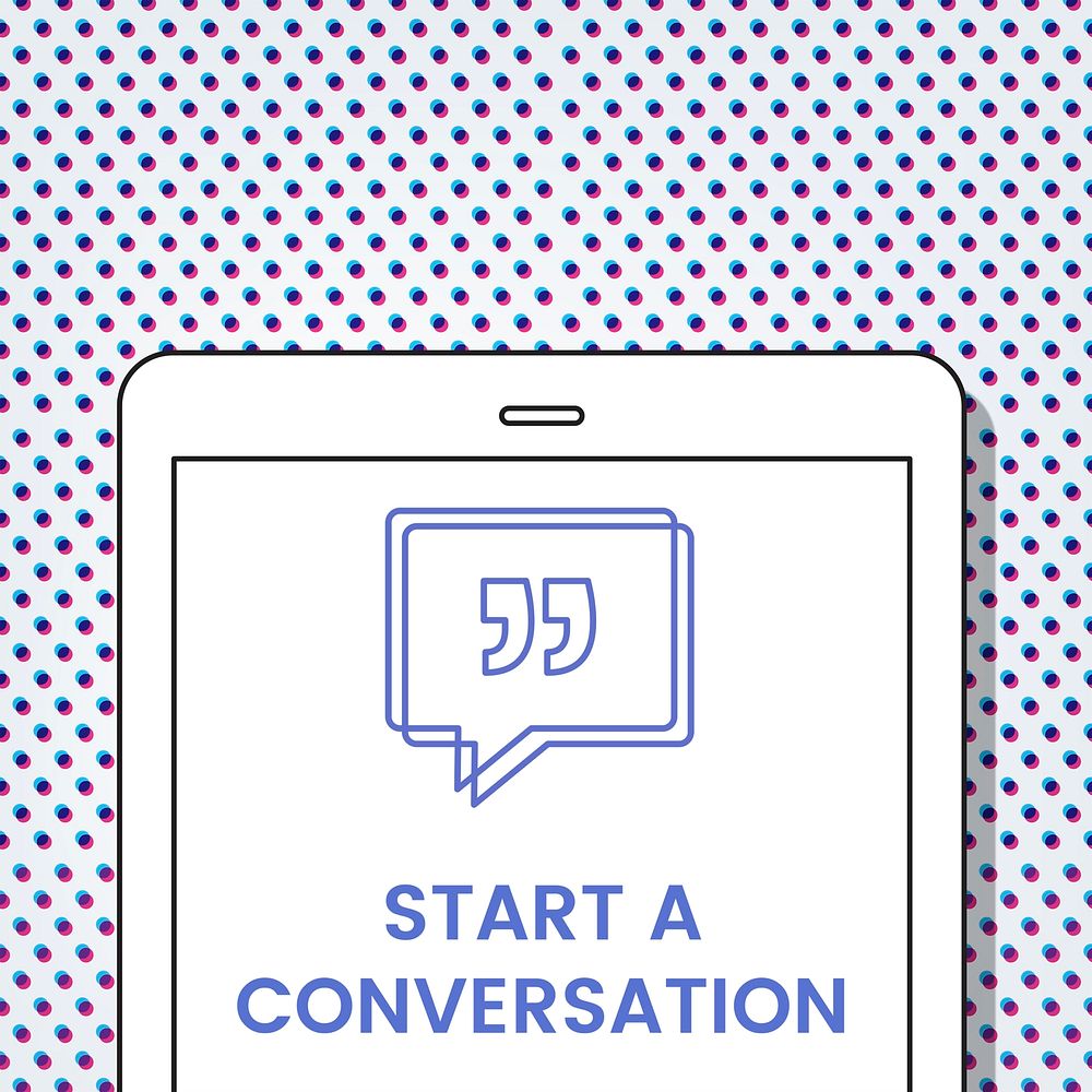 Start a Conversation Speech Bubble with Quotation Mark