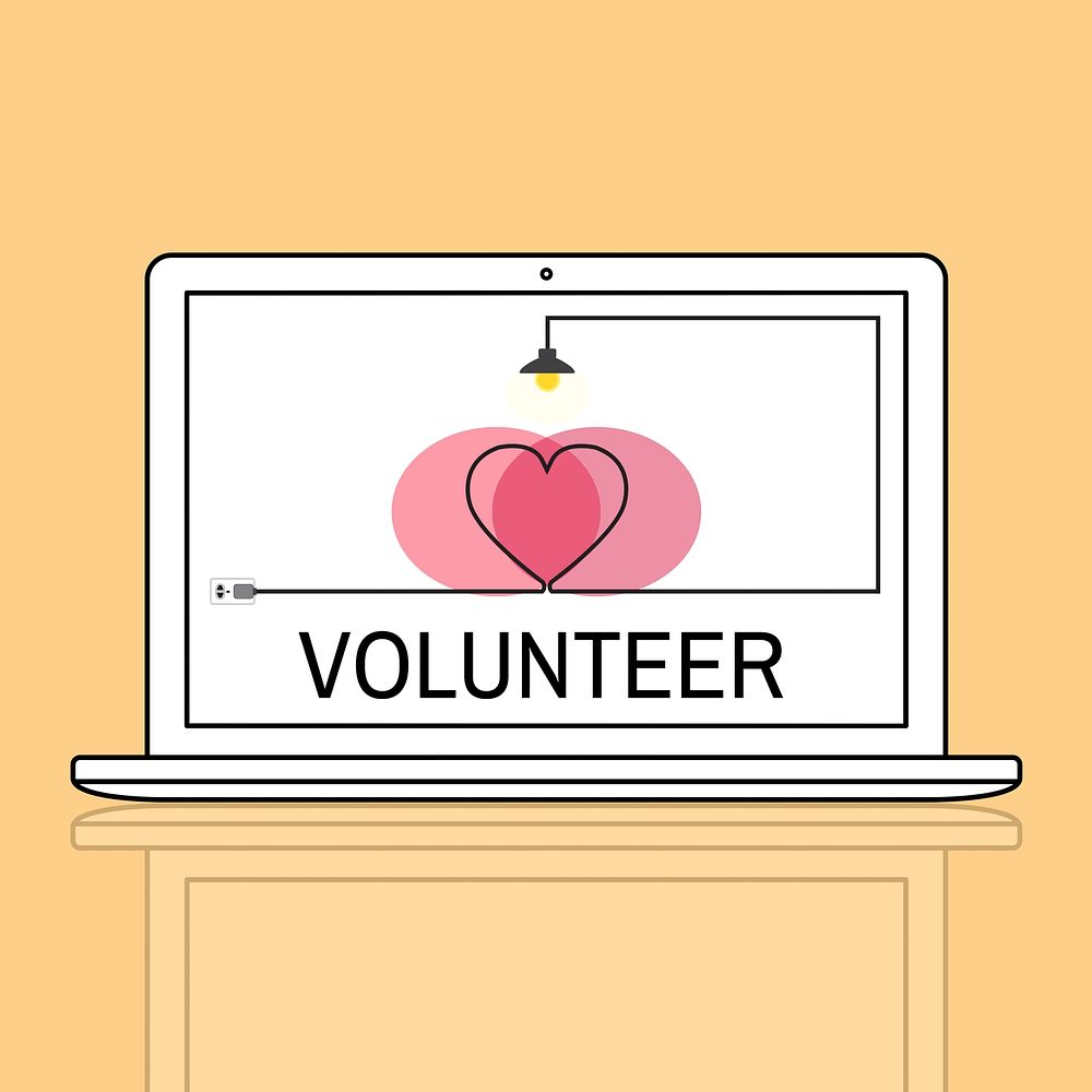 Volunteer Support Heart Icon Concept