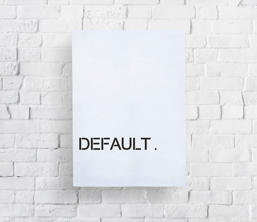 Default Word Paper Brick Wall Concept