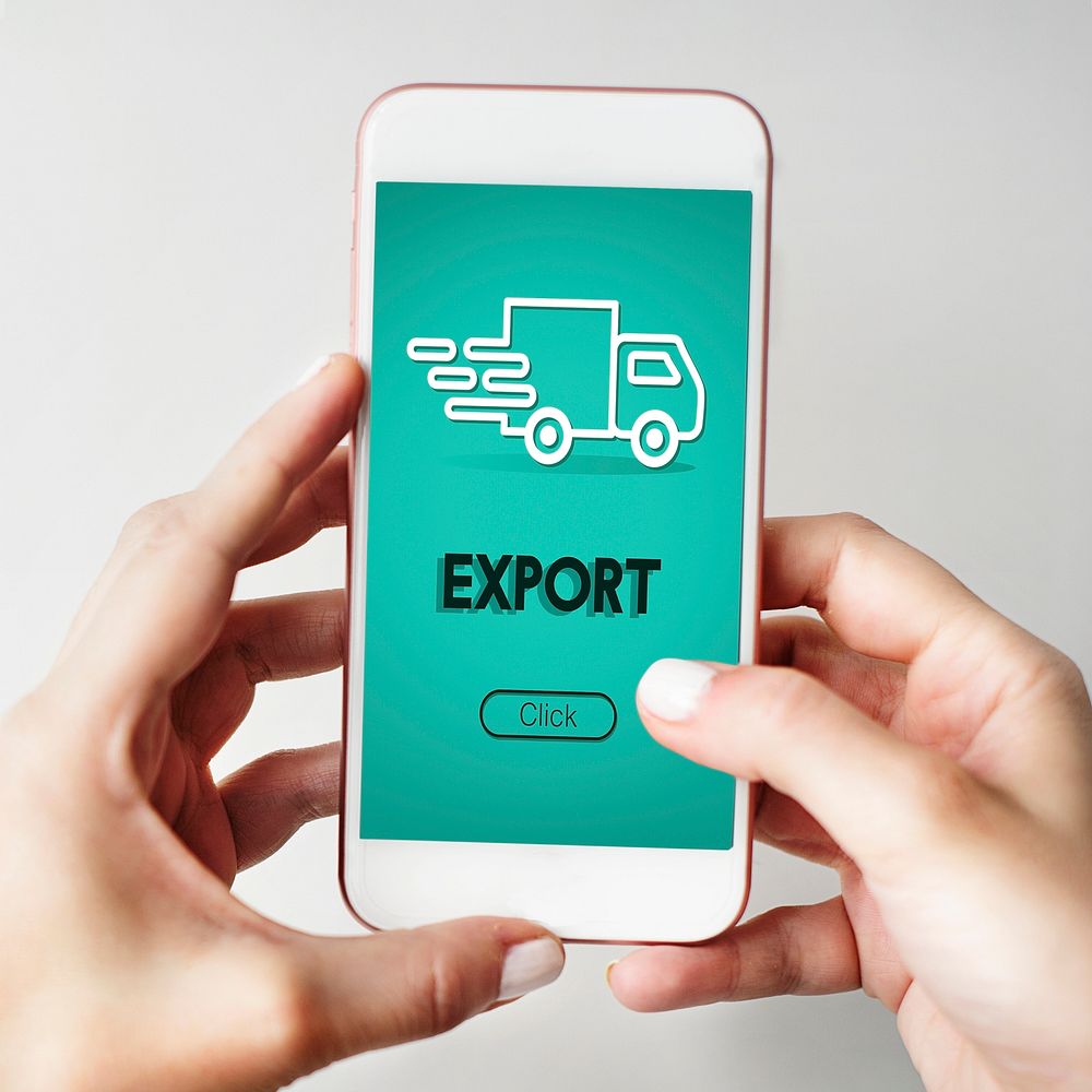 Import Export Shipment Truck Graphic Concept