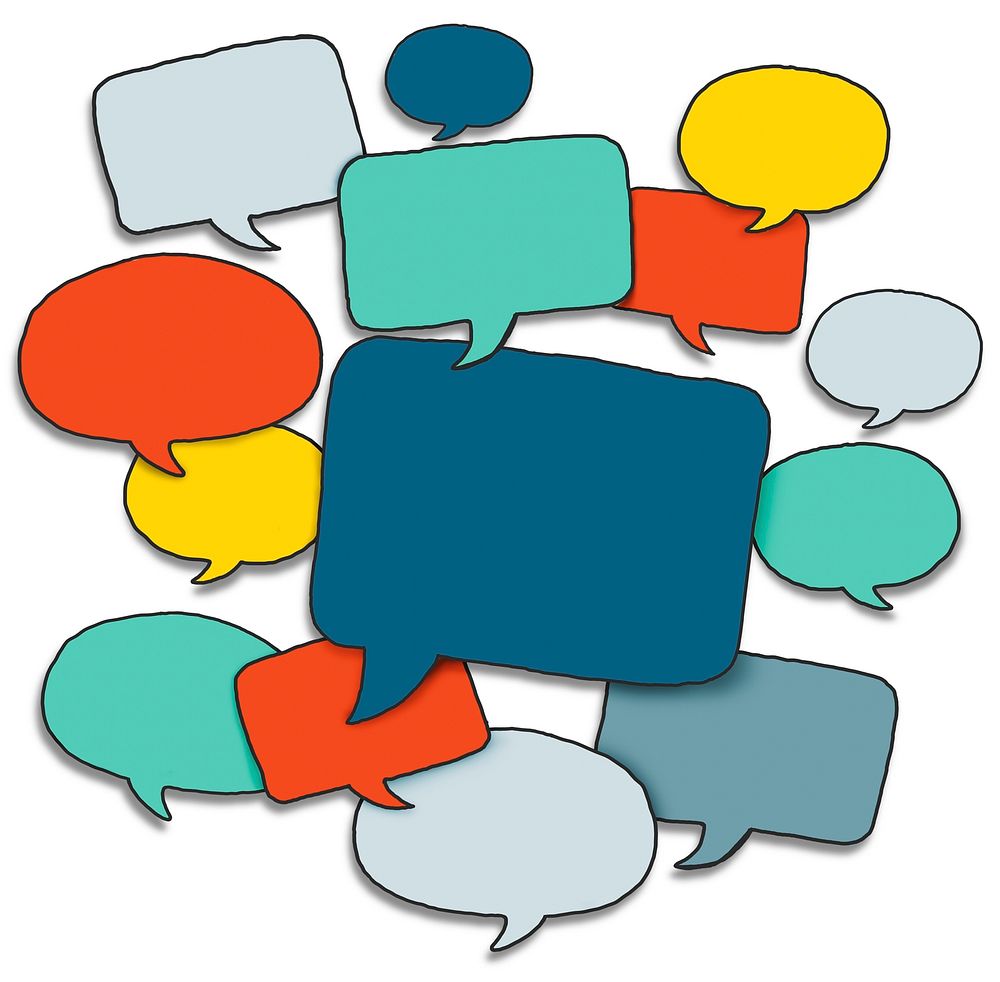 Multicolored Group of Speech Bubbles