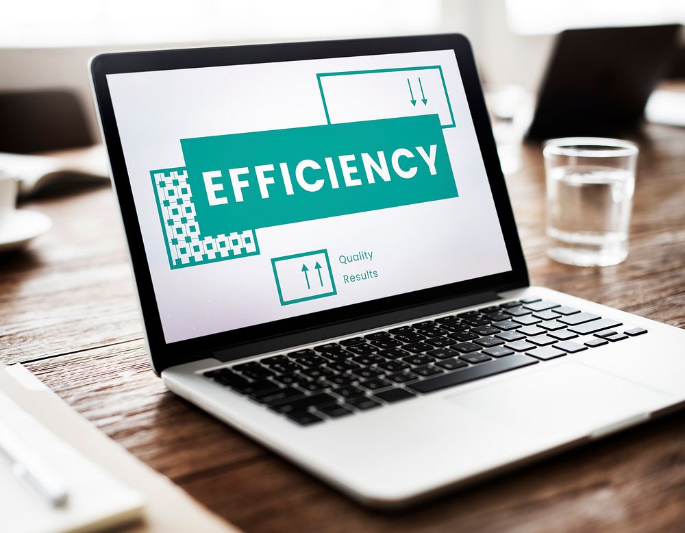 Business efficiency performance on laptop